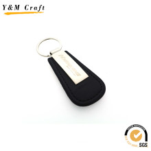 Promotional Item Metal and Black PU Leather Key Ring Keychain